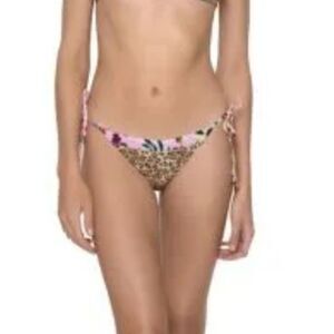 PQ Swim Leopard Mix Up Tie Side Bottom NWT Size M